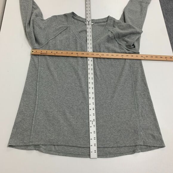 Wildfox Haley Sweater Womens XL Grey V Neck Raglan Brushed Waffle Knit Pullover - Picture 6 of 11